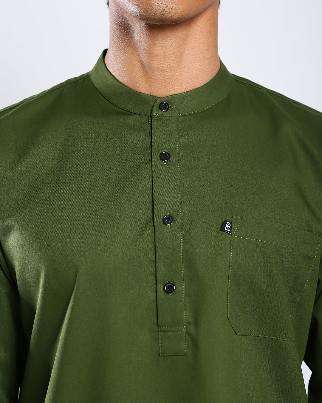 Sultan Baju Melayu Top Adults - OLIVE