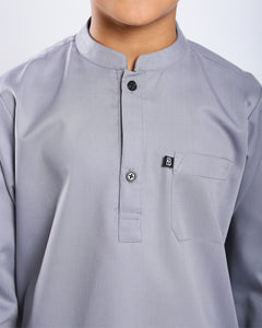 Sultan Baju Melayu Top Kids - SILVER