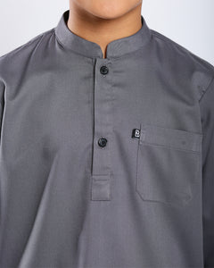 Sultan Baju Melayu Top Kids - GREY