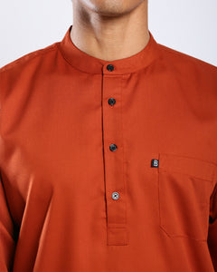 Sultan Baju Melayu Top Adults - BURNT ORANGE