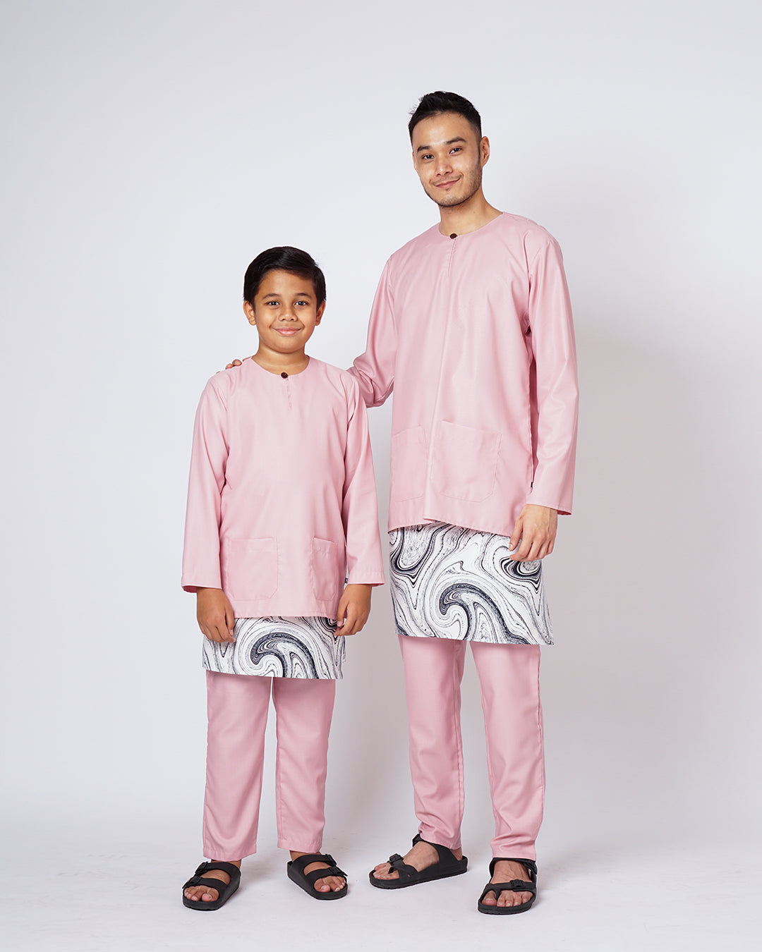 Bangsawan Baju Melayu Set Kids - DUSTY PINK