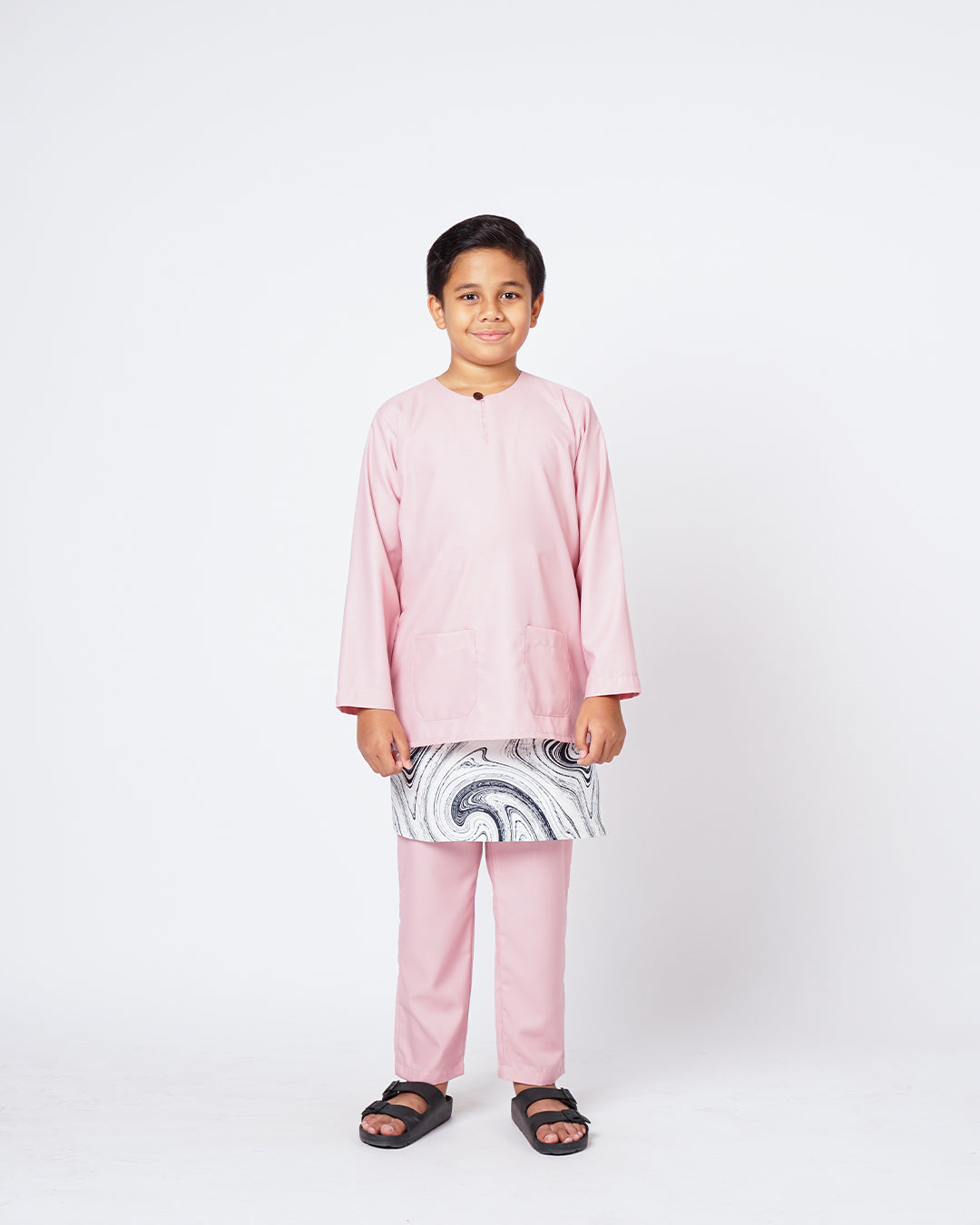 Bangsawan Baju Melayu Set Kids - DUSTY PINK