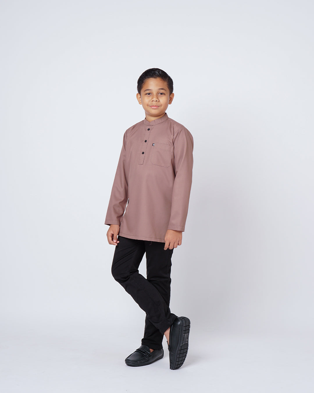 Sultan Baju Melayu Top Kids - BROWN