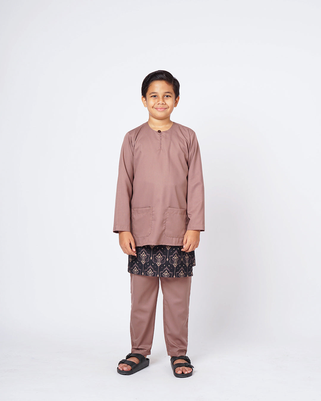 Bangsawan Baju Melayu Set Kids - BROWN