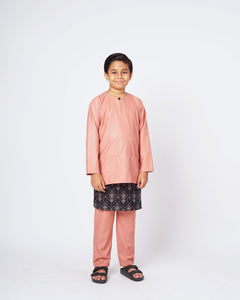 Bangsawan Baju Melayu Set Kids - PEACH