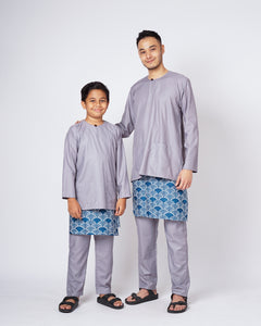 Bangsawan Baju Melayu Set Adults - SILVER