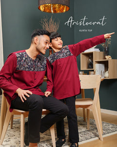 Aristocrat 3.0 Kurta Kids - BURGUNDY