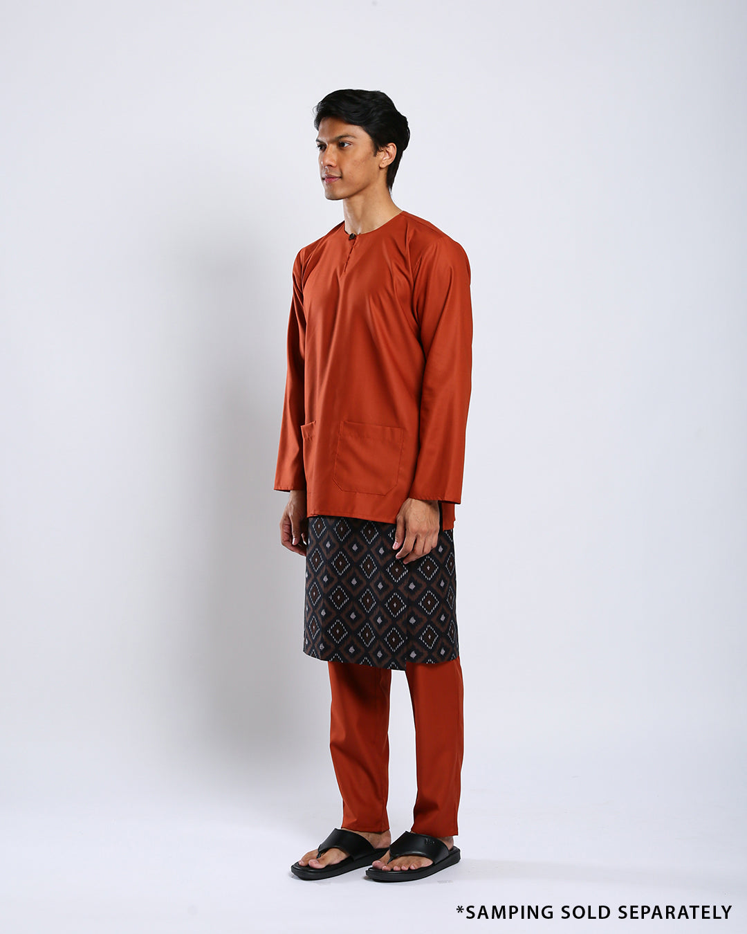 Bangsawan Baju Melayu Set Adults - BURNT ORANGE