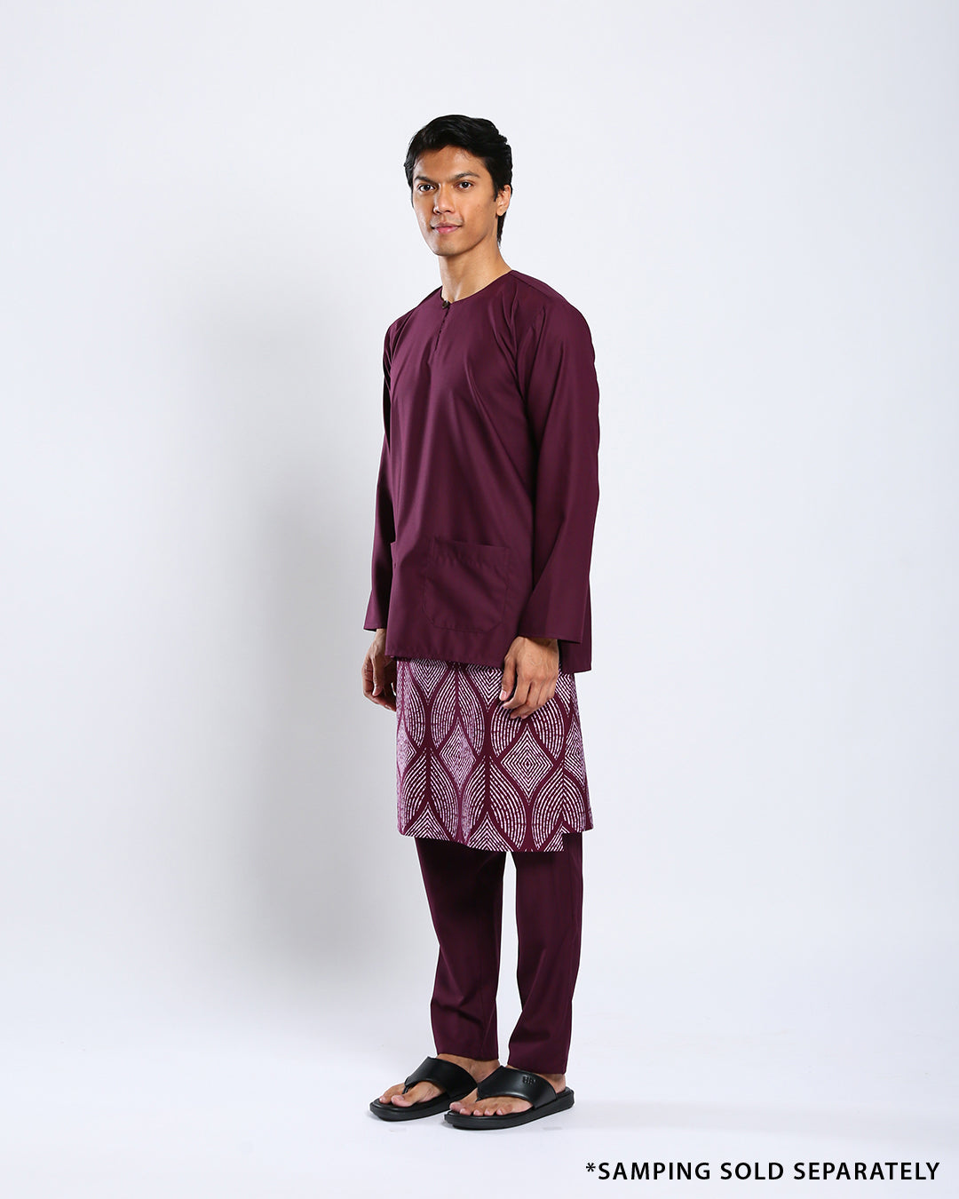 Bangsawan Baju Melayu Set Adults - BURGUNDY