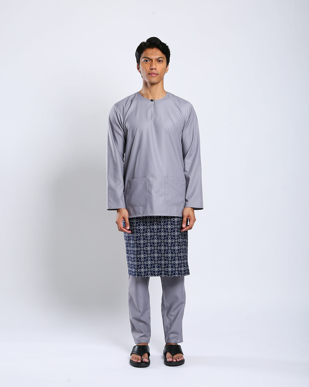 Bangsawan Baju Melayu Set Adults - SILVER