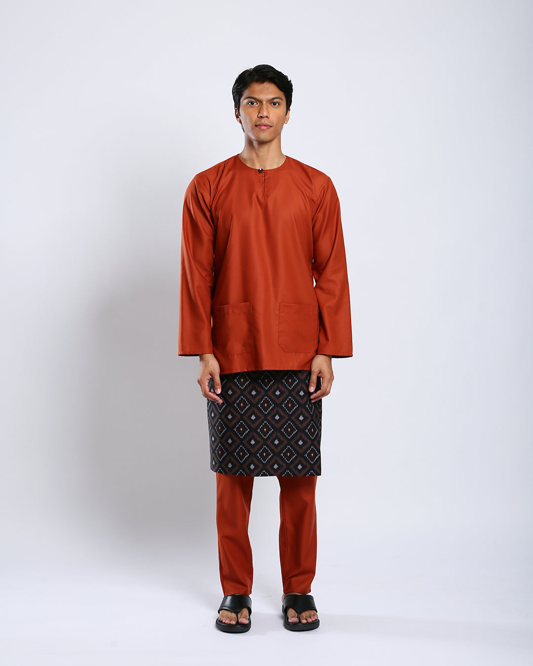 Bangsawan Baju Melayu Set Adults - BURNT ORANGE