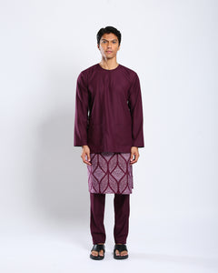 Bangsawan Baju Melayu Set Adults - BURGUNDY