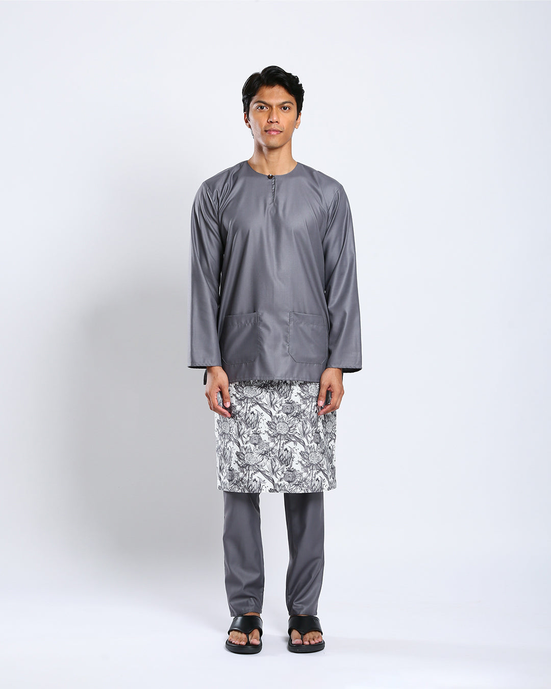 Bangsawan Baju Melayu Set Adults - GREY