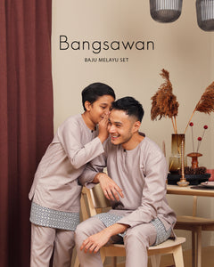 Bangsawan Baju Melayu Set Kids - MAGENTA