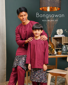 Bangsawan Baju Melayu Set Adults - DUSTY PURPLE