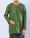Bangsawan Baju Melayu Set Kids - OLIVE