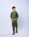 Bangsawan Baju Melayu Set Kids - OLIVE
