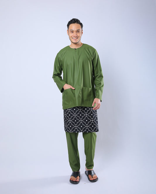 Bangsawan Baju Melayu Set Adults - OLIVE