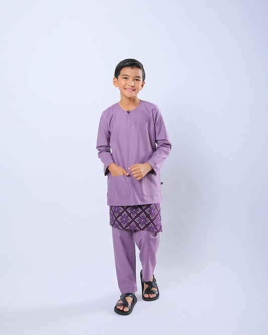 Bangsawan Baju Melayu Set Kids - PURPLE