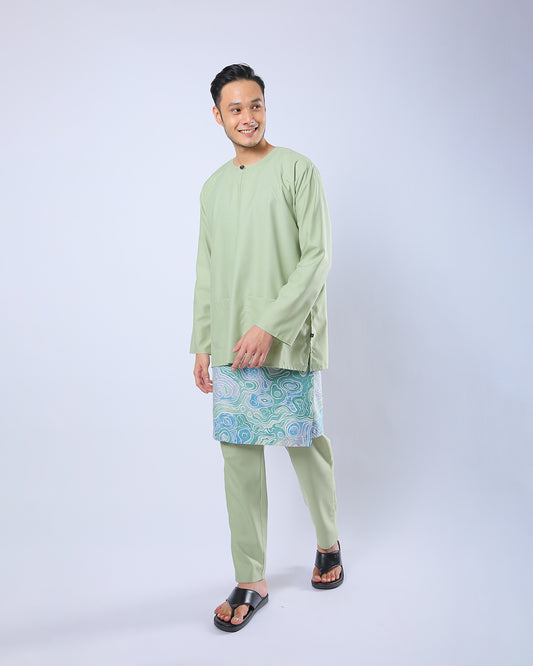 Bangsawan Baju Melayu Set Adults - LIME