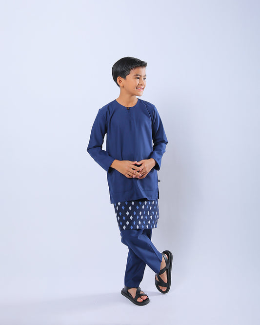 Bangsawan Baju Melayu Set Kids - NAVY