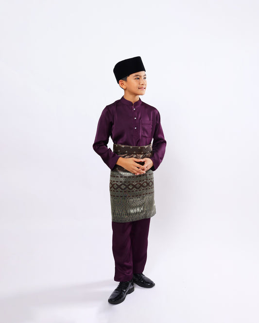 Mahkota Baju Melayu Set MS Kids - ROYAL PURPLE
