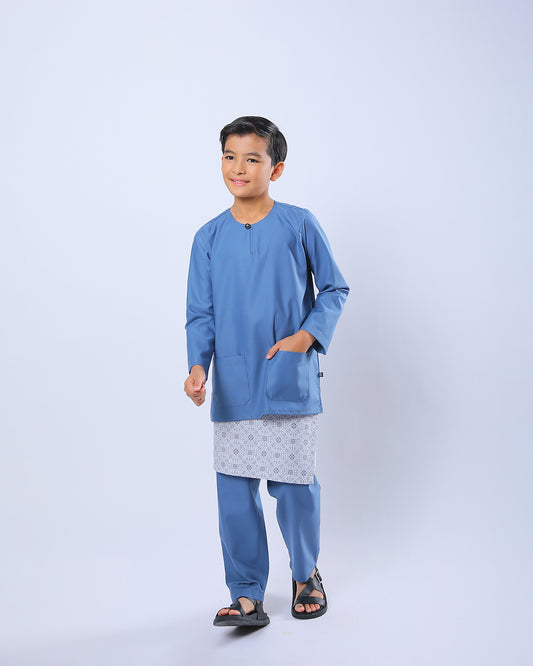 Bangsawan Baju Melayu Set Kids - TURQUOISE