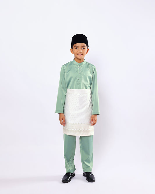 Mahkota Baju Melayu Set FS Kids - ALOE GREEN