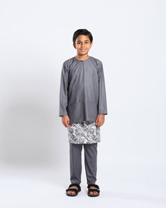 Bangsawan Baju Melayu Set Kids - GREY