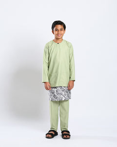 Bangsawan Baju Melayu Set Kids - LIME