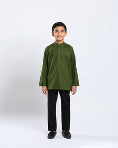 Sultan Baju Melayu Top Kids - OLIVE