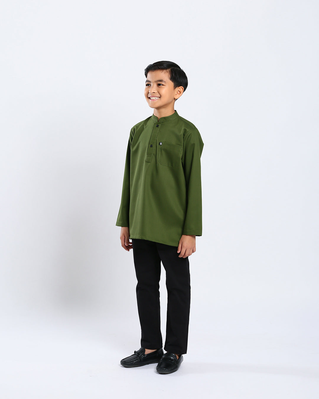 Sultan Baju Melayu Top Kids - OLIVE