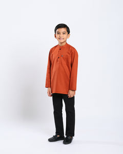 Sultan Baju Melayu Top Kids - BURNT ORANGE