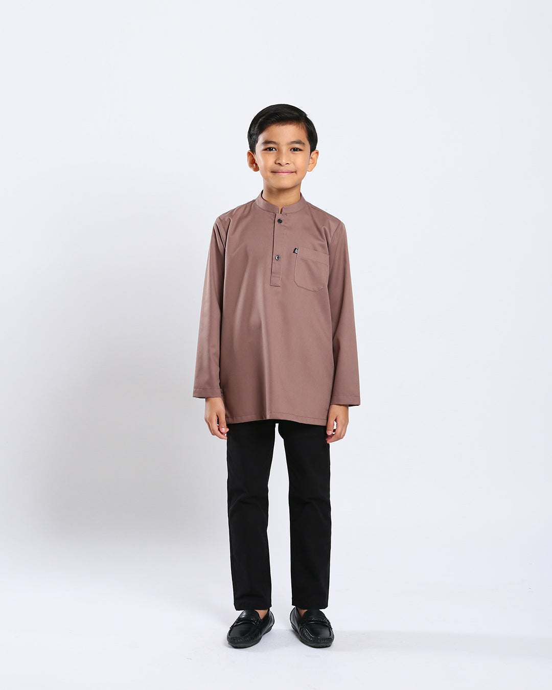 Sultan Baju Melayu Top Kids - BROWN