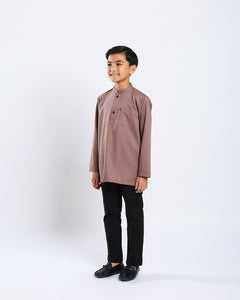 Sultan Baju Melayu Top Kids - BROWN