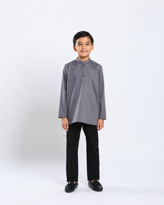 Sultan Baju Melayu Top Kids - GREY