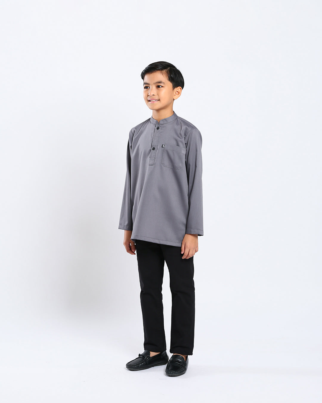 Sultan Baju Melayu Top Kids - GREY