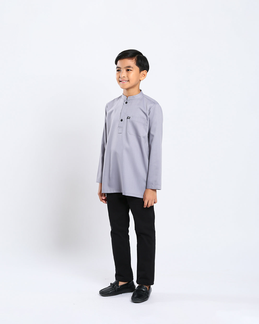 Sultan Baju Melayu Top Kids - SILVER