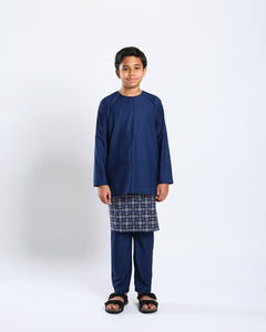 Bangsawan Baju Melayu Set Kids - NAVY