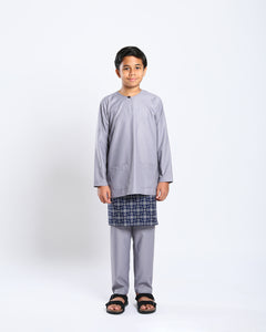 Bangsawan Baju Melayu Set Kids - SILVER