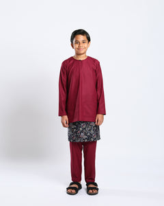 Bangsawan Baju Melayu Set Kids - MAROON