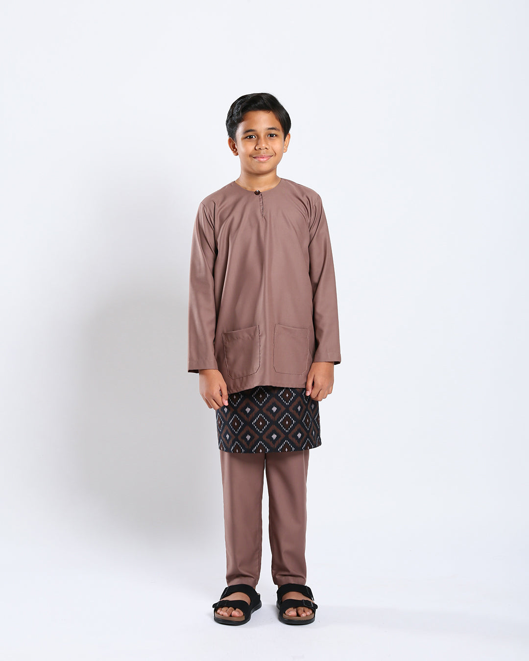 Bangsawan Baju Melayu Set Kids - BROWN