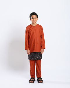 Bangsawan Baju Melayu Set Kids - BURNT ORANGE