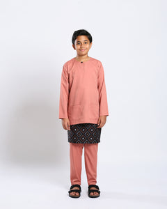 Bangsawan Baju Melayu Set Kids - PEACH