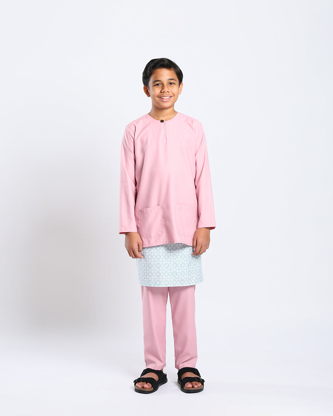 Bangsawan Baju Melayu Set Kids - DUSTY PINK