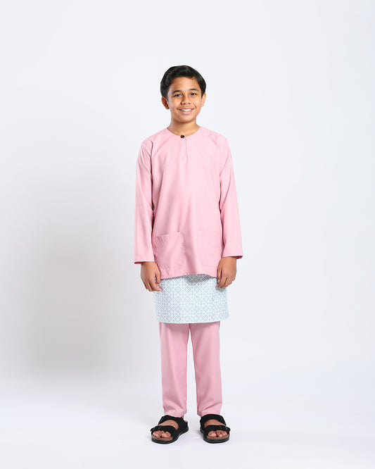 Bangsawan Baju Melayu Set Kids - DUSTY PINK