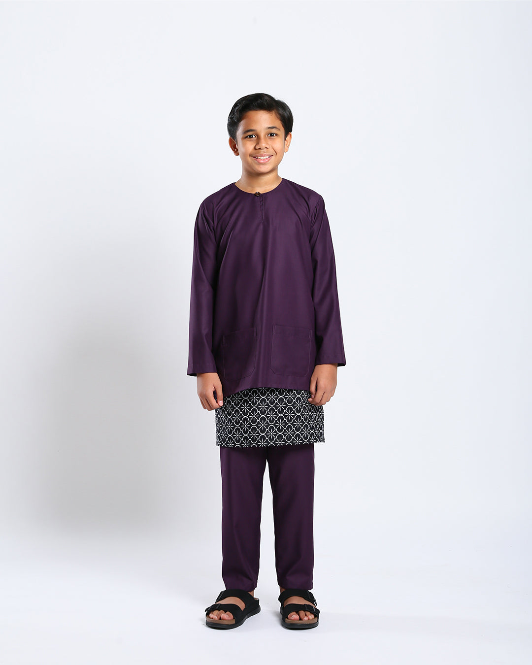 Bangsawan Baju Melayu Set Kids - ROYAL PURPLE