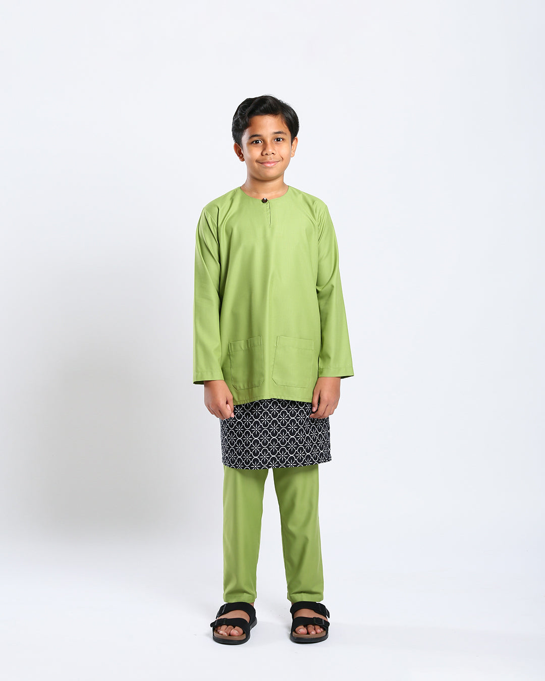 Bangsawan Baju Melayu Set Kids - PEAR GREEN