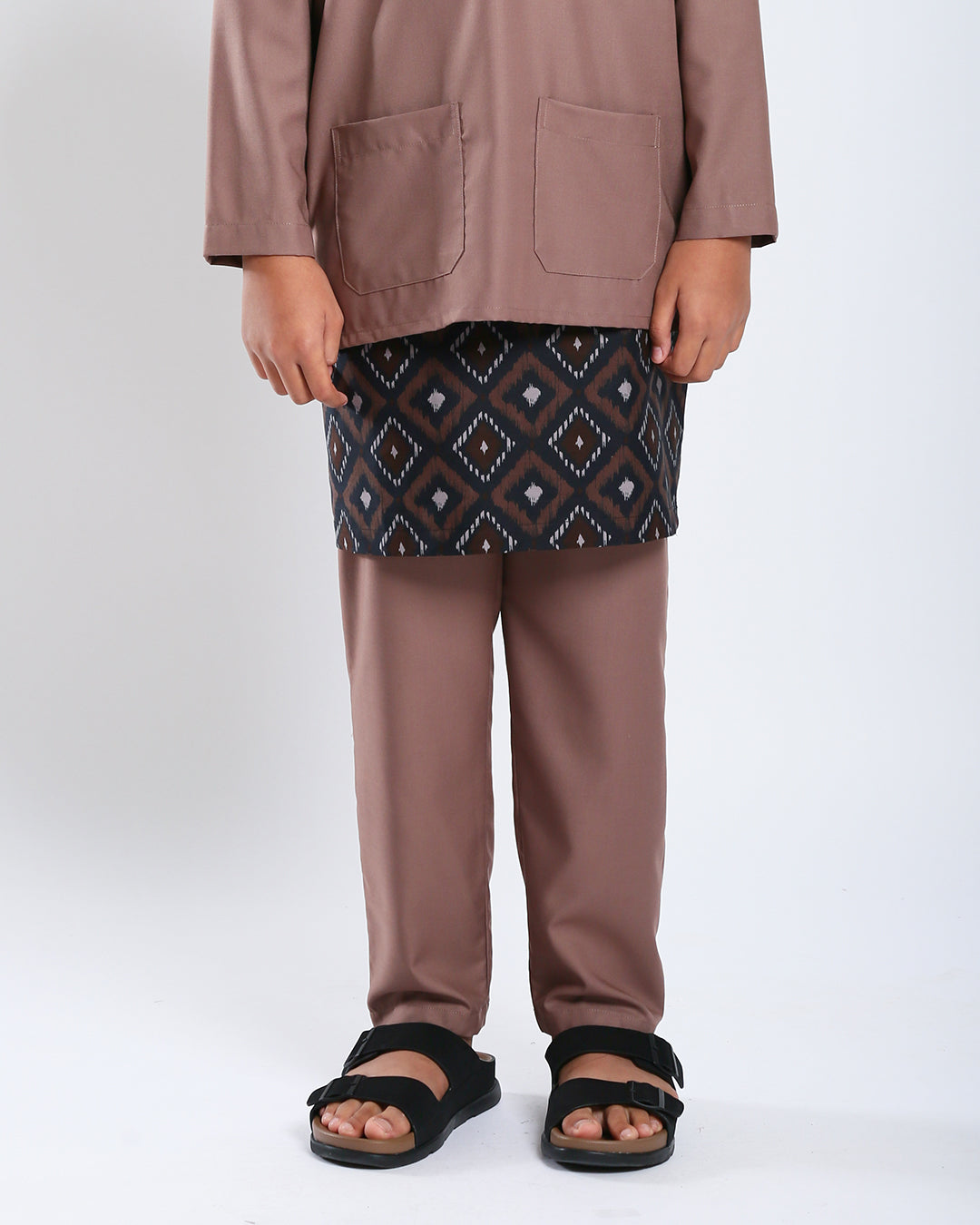 Bangsawan Baju Melayu Set Kids - BROWN