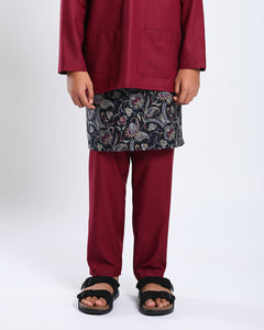 Bangsawan Baju Melayu Set Kids - MAROON